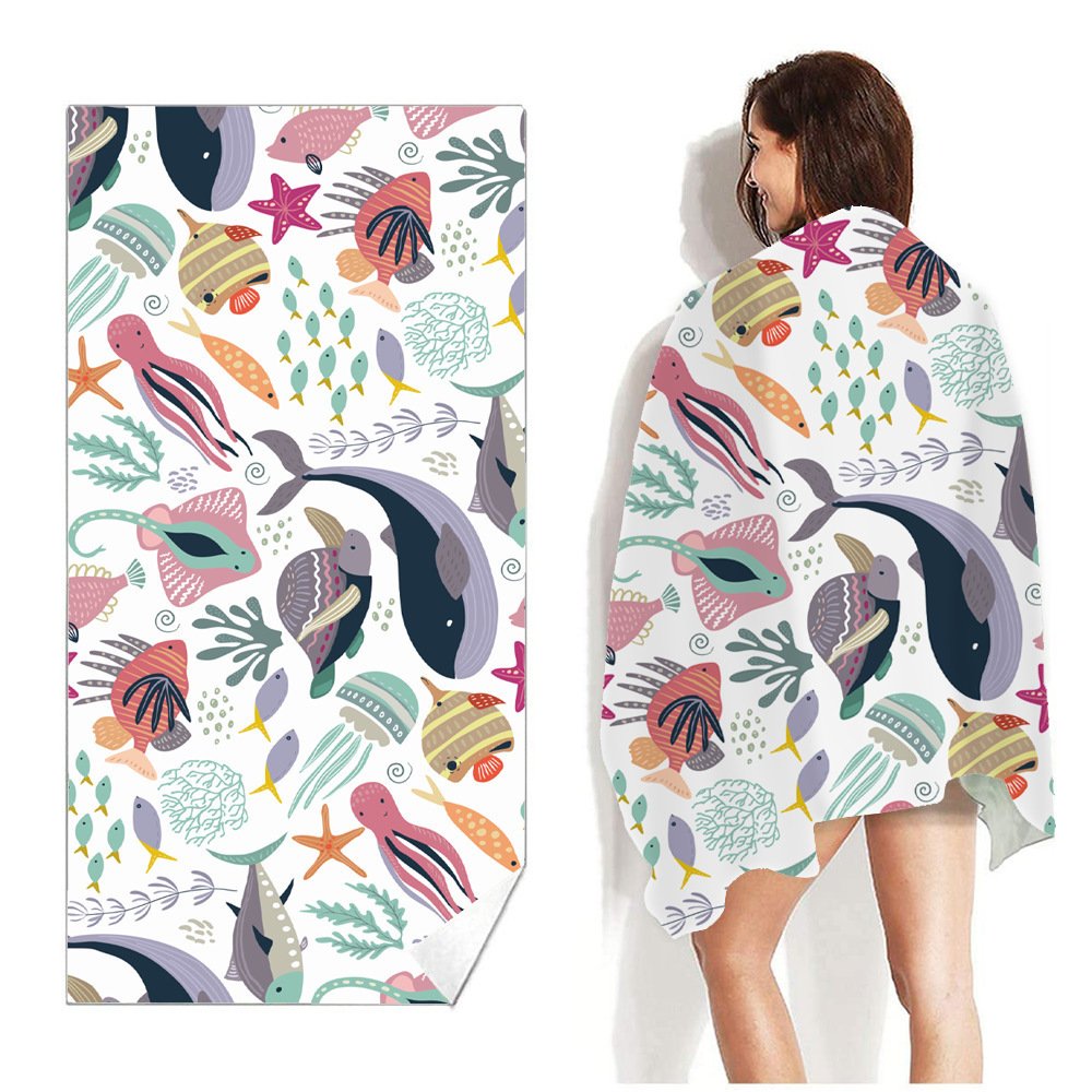 Beach Towel Printed Swimming Sweat Towel - Image 3